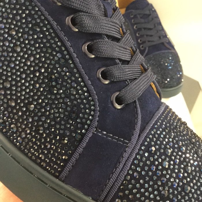 Christian Louboutin Mens Shoes Luxury Brand Red Bottom Design Louis Junior Spikes Flat with Original Box CL sneakers
