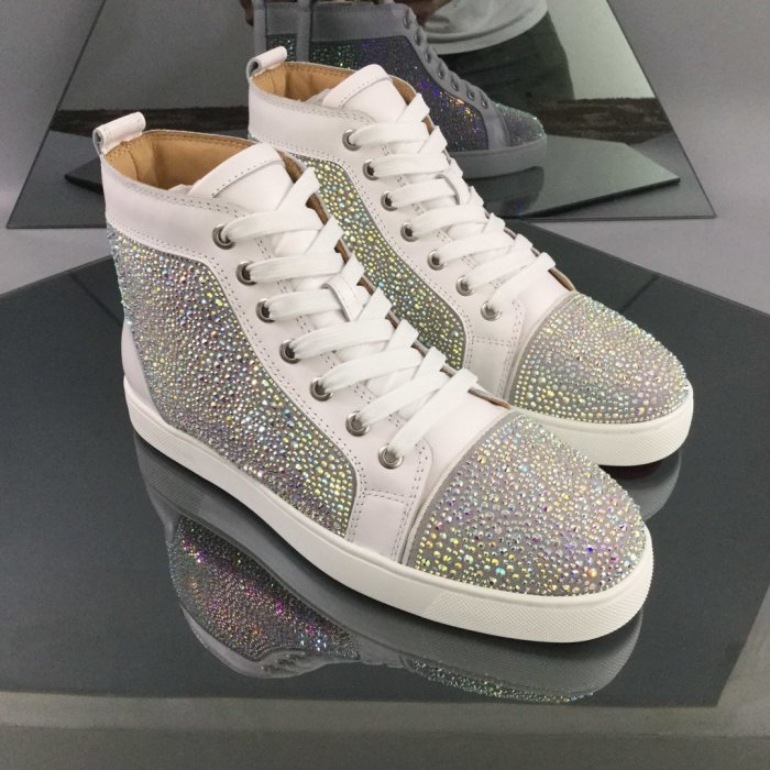 Christian Louboutin Mens Shoes Luxury Brand Red Bottom Design Louis Junior Spikes Flat with Original Box CL sneakers