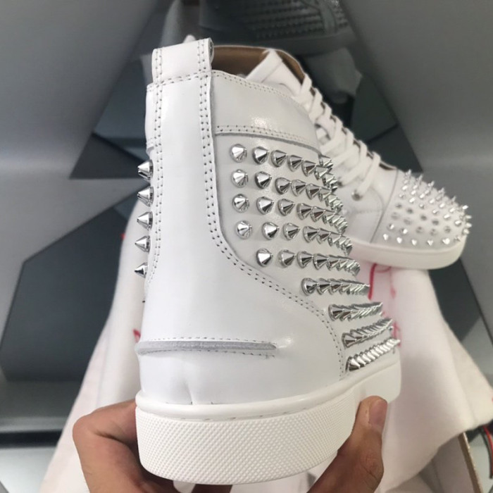Christian Louboutin Mens Shoes Luxury Brand Red Bottom Design Louis Junior Spikes Flat with Original Box CL sneakers