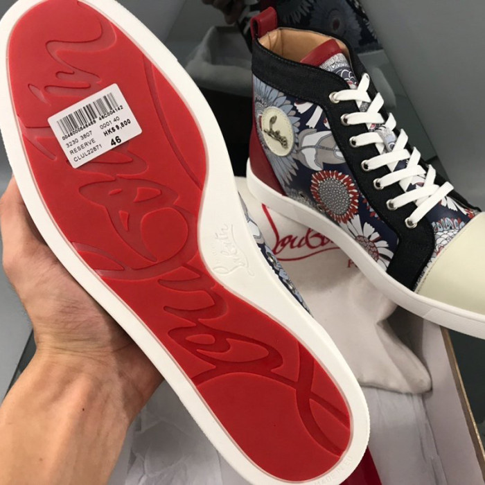 Christian Louboutin Mens Shoes Luxury Brand Red Bottom Design Louis Junior Spikes Flat with Original Box CL sneakers
