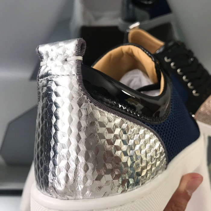Christian Louboutin Mens Shoes Luxury Brand Red Bottom Design Louis Junior Spikes Flat with Original Box CL sneakers