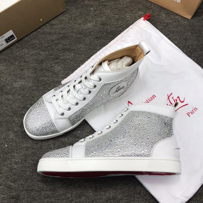 Christian Louboutin Mens Shoes Luxury Brand Red Bottom Design Louis Junior Spikes Flat with Original Box CL sneakers