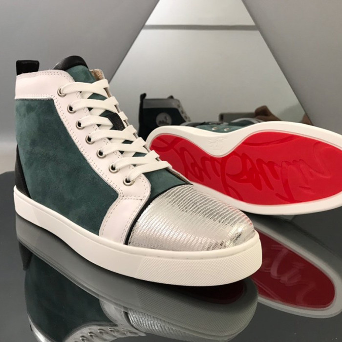 Christian Louboutin Mens Shoes Luxury Brand Red Bottom Design Louis Junior Spikes Flat with Original Box CL sneakers