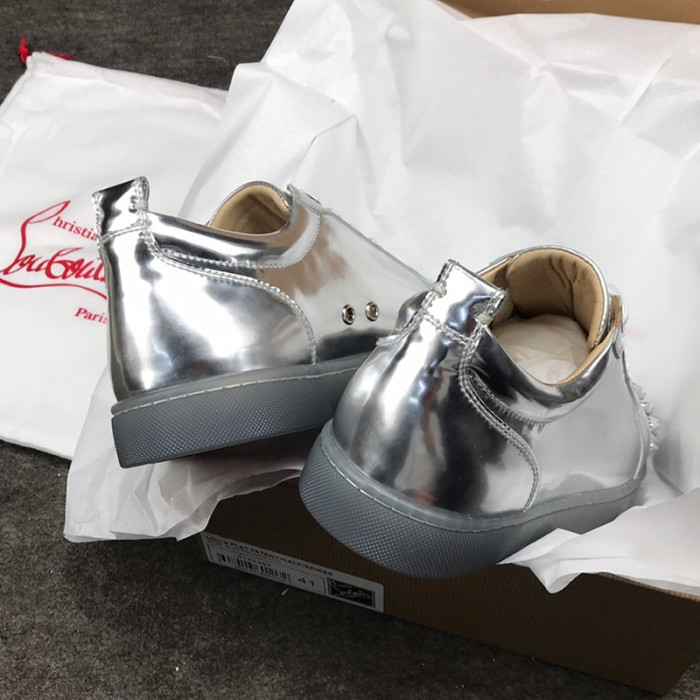 Christian Louboutin Mens Shoes Luxury Brand Red Bottom Design Louis Junior Spikes Flat with Original Box CL sneakers