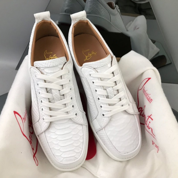 Christian Louboutin Mens Shoes Luxury Brand Red Bottom Design Louis Junior Spikes Flat with Original Box CL sneakers