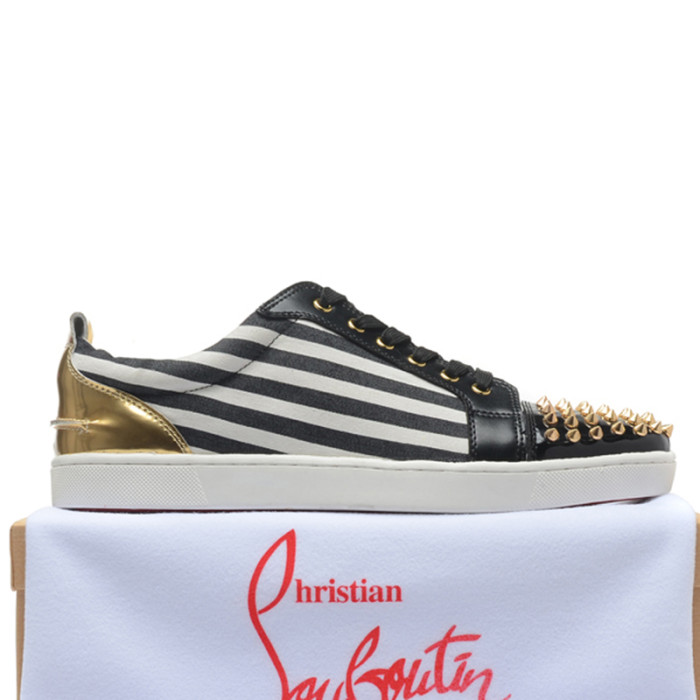 Christian Louboutin Mens Shoes Luxury Brand Red Bottom Design Louis Junior Spikes Flat with Original Box CL sneakers