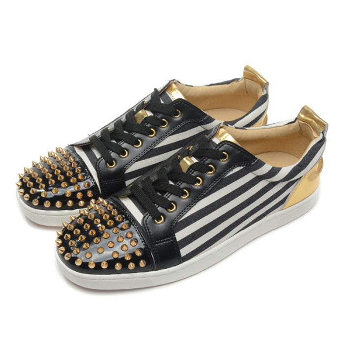Christian Louboutin Mens Shoes Luxury Brand Red Bottom Design Louis Junior Spikes Flat with Original Box CL sneakers