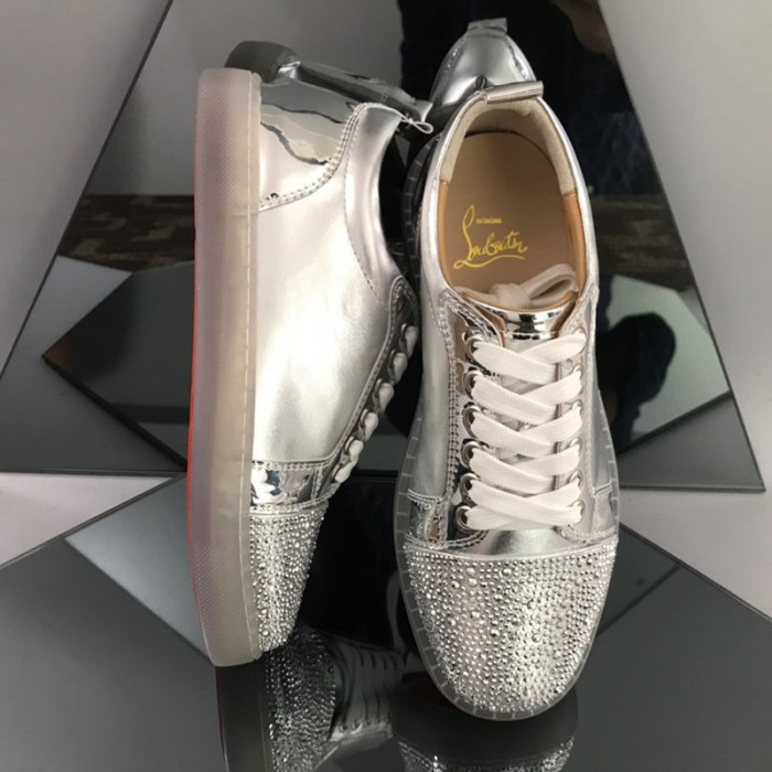 Christian Louboutin Mens Shoes Luxury Brand Red Bottom Design Louis Junior Spikes Flat with Original Box CL sneakers