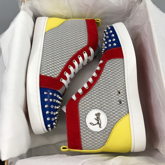 Christian Louboutin Mens Shoes Luxury Brand Red Bottom Design Louis Junior Spikes Flat with Original Box CL sneakers