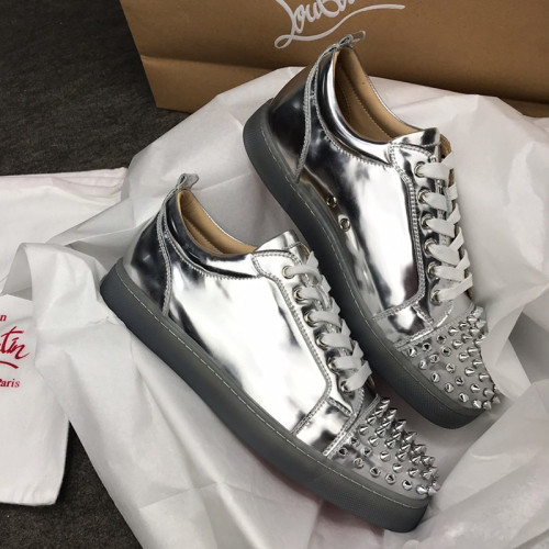 Christian Louboutin Mens Shoes Luxury Brand Red Bottom Design Louis Junior Spikes Flat with Original Box CL sneakers