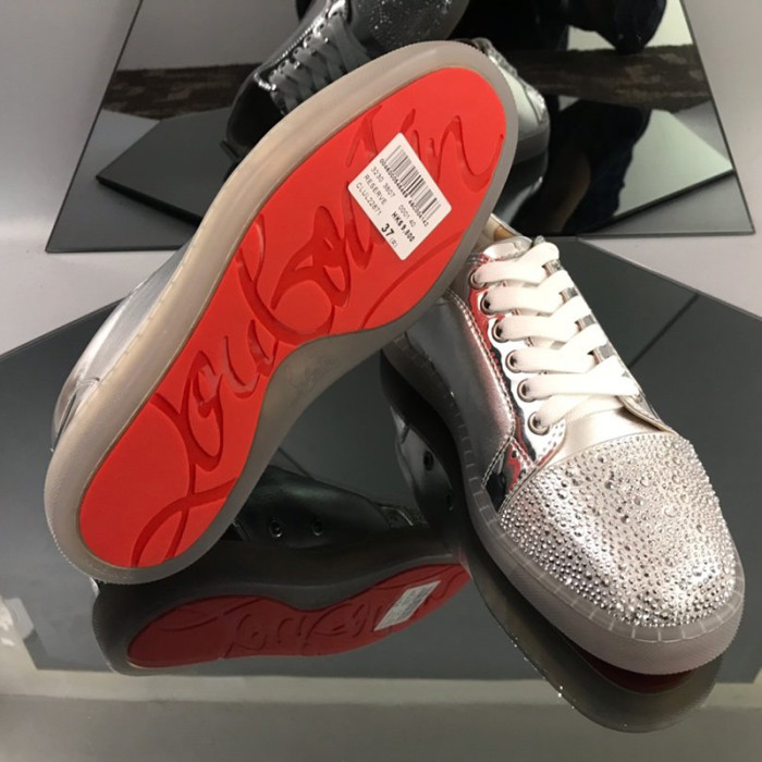 Christian Louboutin Mens Shoes Luxury Brand Red Bottom Design Louis Junior Spikes Flat with Original Box CL sneakers