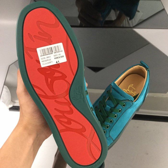 Christian Louboutin Mens Shoes Luxury Brand Red Bottom Design Louis Junior Spikes Flat with Original Box CL sneakers