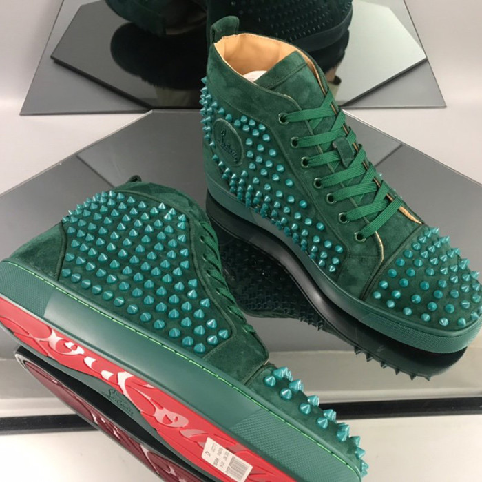 Christian Louboutin Mens Shoes Luxury Brand Red Bottom Design Louis Junior Spikes Flat with Original Box CL sneakers