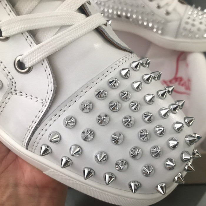 Christian Louboutin Mens Shoes Luxury Brand Red Bottom Design Louis Junior Spikes Flat with Original Box CL sneakers