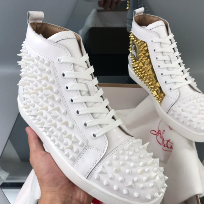 Christian Louboutin Mens Shoes Luxury Brand Red Bottom Design Louis Junior Spikes Flat with Original Box CL sneakers
