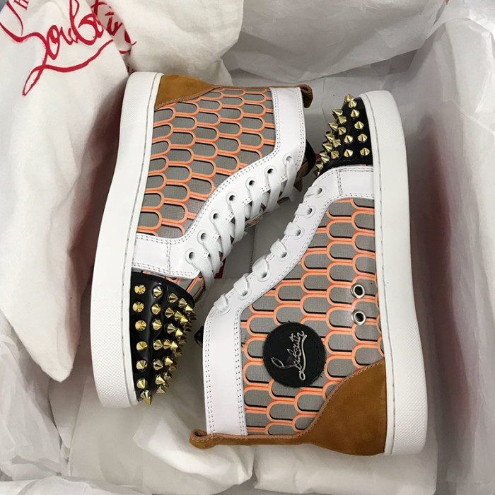 Christian Louboutin Mens Shoes Luxury Brand Red Bottom Design Louis Junior Spikes Flat with Original Box CL sneakers