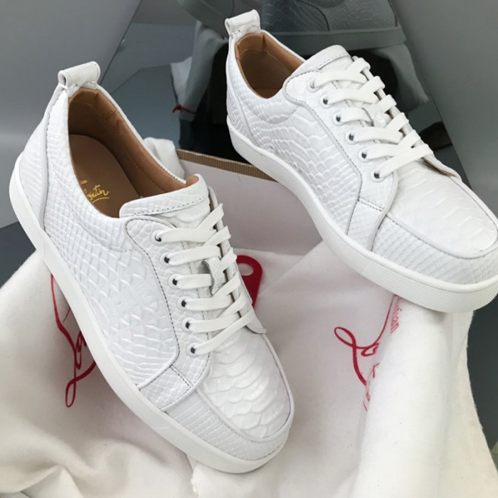 Christian Louboutin Mens Shoes Luxury Brand Red Bottom Design Louis Junior Spikes Flat with Original Box CL sneakers
