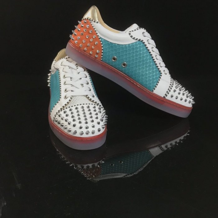 Christian Louboutin Mens Shoes Luxury Brand Red Bottom Design Louis Junior Spikes Flat with Original Box CL sneakers