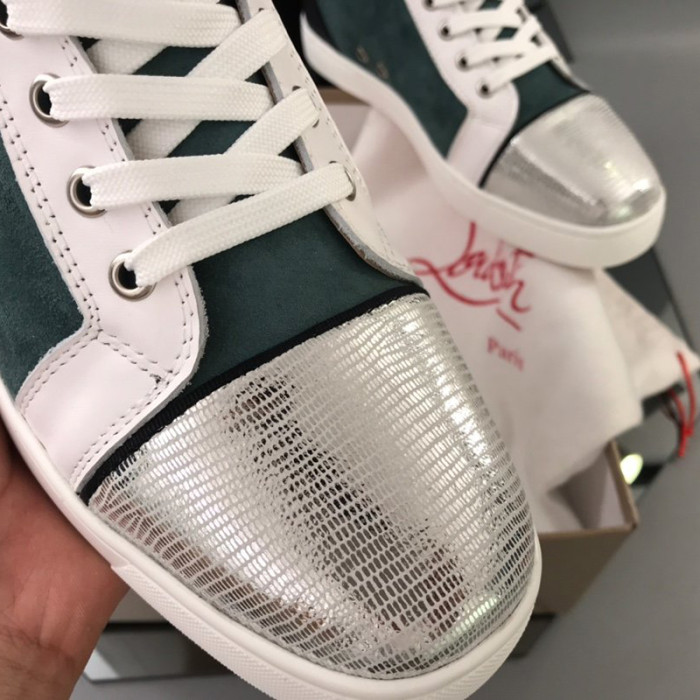 Christian Louboutin Mens Shoes Luxury Brand Red Bottom Design Louis Junior Spikes Flat with Original Box CL sneakers