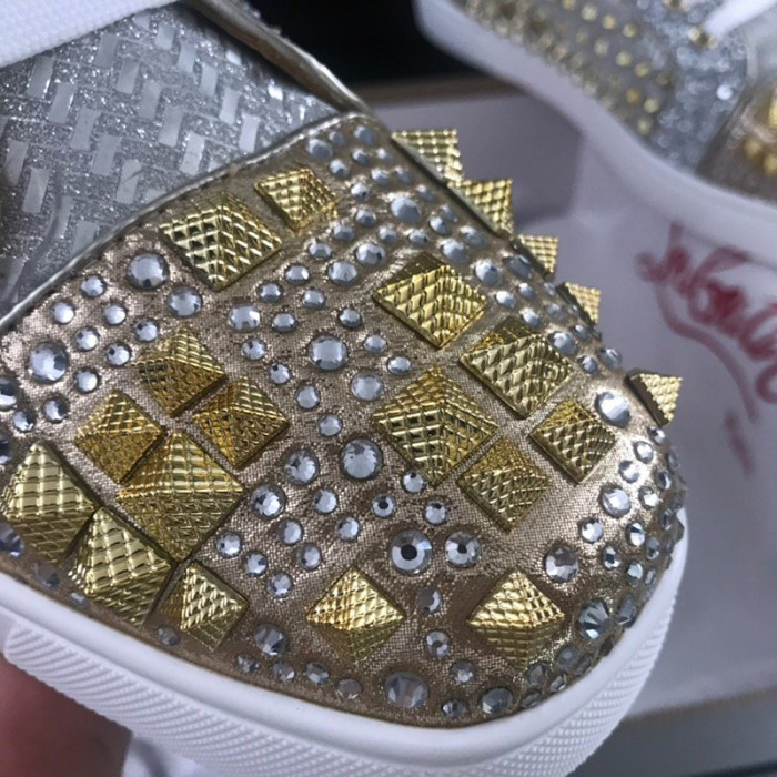 Christian Louboutin Mens Shoes Luxury Brand Red Bottom Design Louis Junior Spikes Flat with Original Box CL sneakers