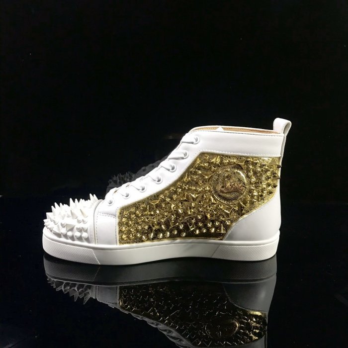 Christian Louboutin Mens Shoes Luxury Brand Red Bottom Design Louis Junior Spikes Flat with Original Box CL sneakers