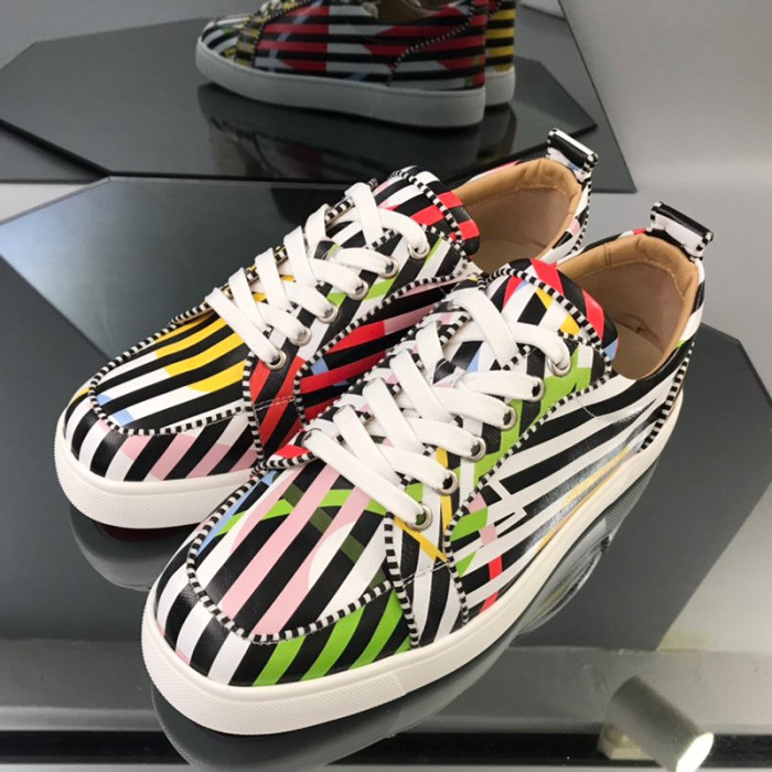 Christian Louboutin Mens Shoes Luxury Brand Red Bottom Design Louis Junior Spikes Flat with Original Box CL sneakers