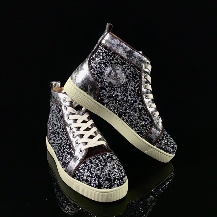 Christian Louboutin Mens Shoes Luxury Brand Red Bottom Design Louis Junior Spikes Flat with Original Box CL sneakers