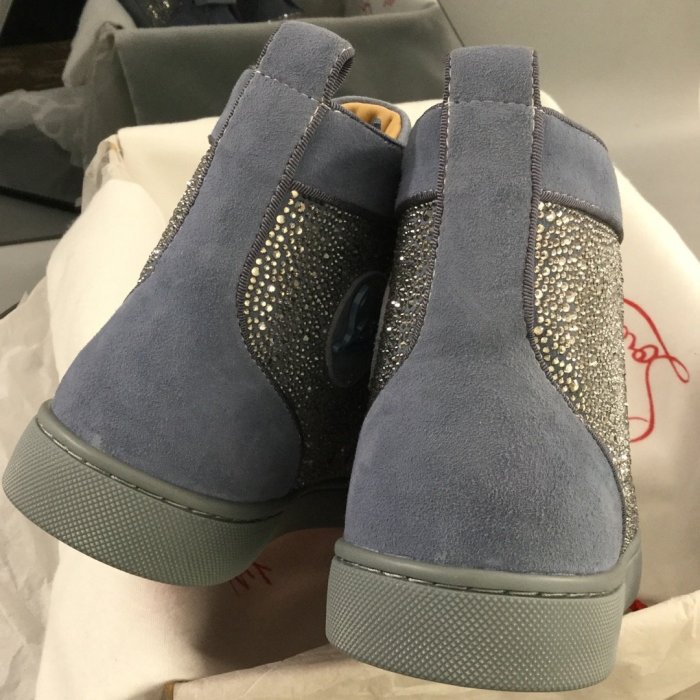 Christian Louboutin Mens Shoes Luxury Brand Red Bottom Design Louis Junior Spikes Flat with Original Box CL sneakers