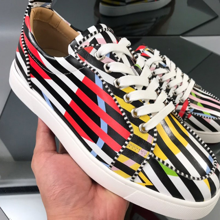 Christian Louboutin Mens Shoes Luxury Brand Red Bottom Design Louis Junior Spikes Flat with Original Box CL sneakers