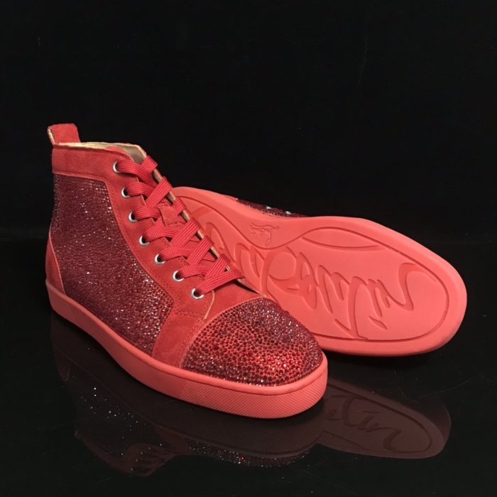 Christian Louboutin Mens Shoes Luxury Brand Red Bottom Design Louis Junior Spikes Flat with Original Box CL sneakers
