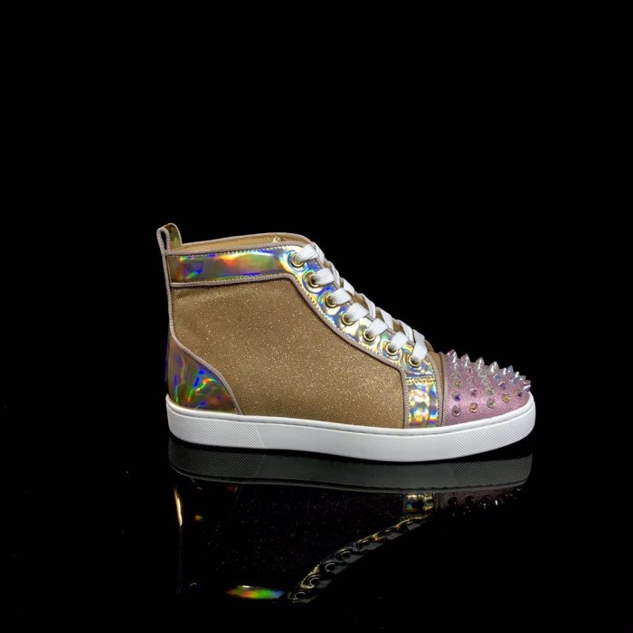 Christian Louboutin Mens Shoes Luxury Brand Red Bottom Design Louis Junior Spikes Flat with Original Box CL sneakers