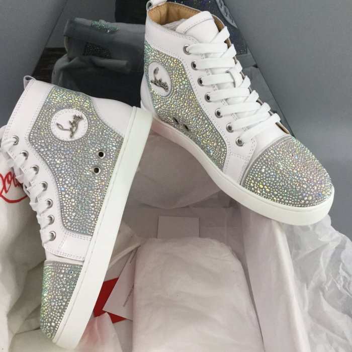 Christian Louboutin Mens Shoes Luxury Brand Red Bottom Design Louis Junior Spikes Flat with Original Box CL sneakers