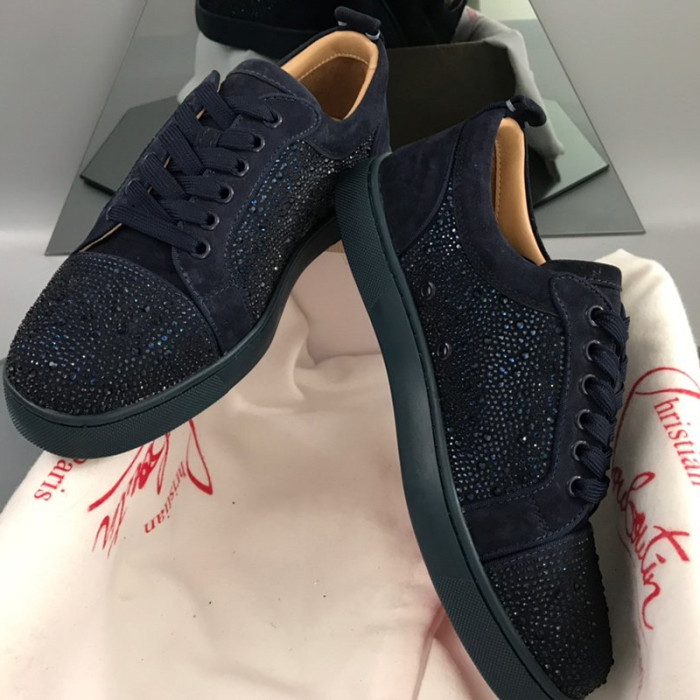 Christian Louboutin Mens Shoes Luxury Brand Red Bottom Design Louis Junior Spikes Flat with Original Box CL sneakers