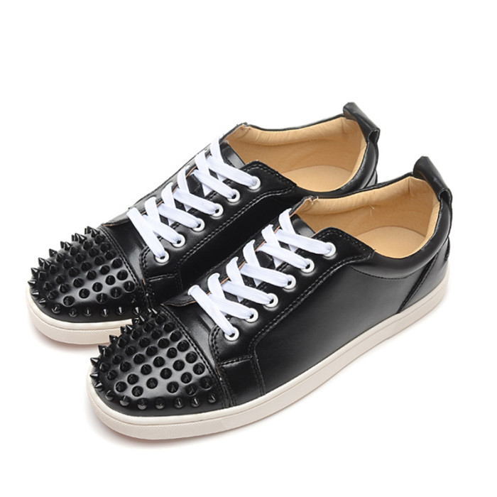 Christian Louboutin Mens Shoes Luxury Brand Red Bottom Design Louis Junior Spikes Flat with Original Box CL sneakers