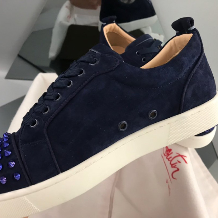 Christian Louboutin Mens Shoes Luxury Brand Red Bottom Design Louis Junior Spikes Flat with Original Box CL sneakers