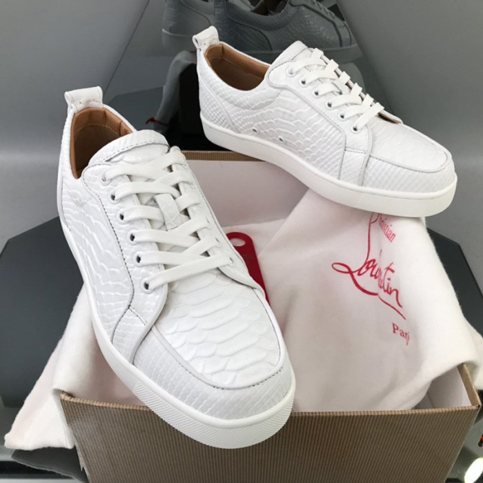 Christian Louboutin Mens Shoes Luxury Brand Red Bottom Design Louis Junior Spikes Flat with Original Box CL sneakers
