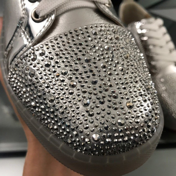 Christian Louboutin Mens Shoes Luxury Brand Red Bottom Design Louis Junior Spikes Flat with Original Box CL sneakers