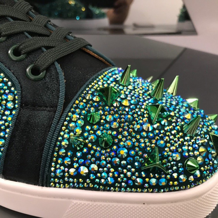 Christian Louboutin Mens Shoes Luxury Brand Red Bottom Design Louis Junior Spikes Flat with Original Box CL sneakers