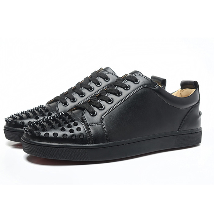 Christian Louboutin Mens Shoes Luxury Brand Red Bottom Design Louis Junior Spikes Flat with Original Box CL sneakers