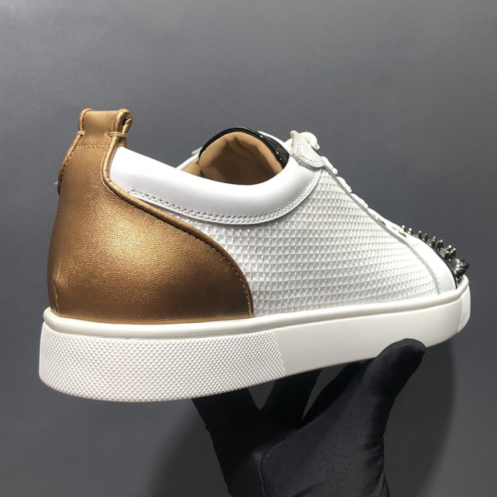 Christian Louboutin Mens Shoes Luxury Brand Red Bottom Design Louis Junior Spikes Flat with Original Box CL sneakers