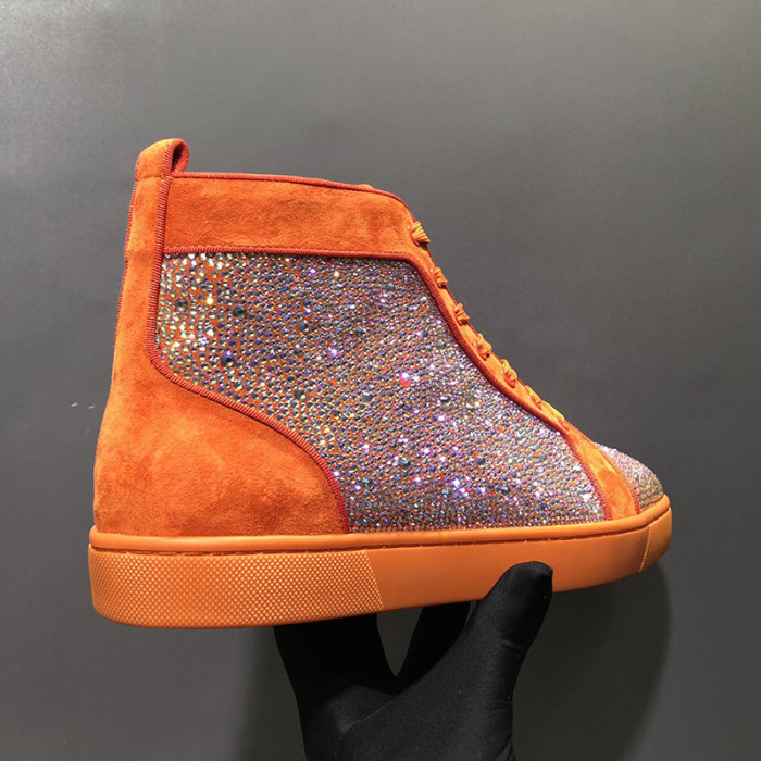 Christian Louboutin Mens Shoes Luxury Brand Red Bottom Design Louis Junior Spikes Flat with Original Box CL sneakers