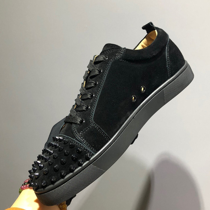 Christian Louboutin Mens Shoes Luxury Brand Red Bottom Design Louis Junior Spikes Flat with Original Box CL sneakers