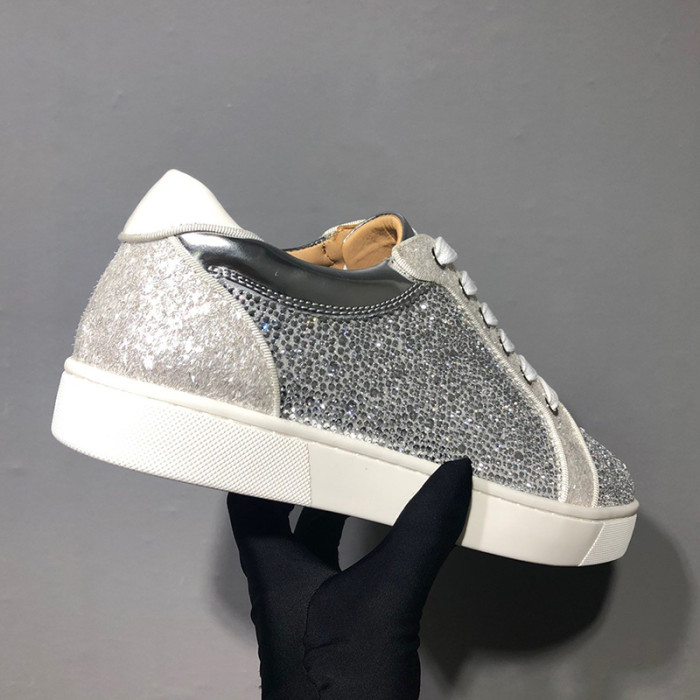 Christian Louboutin Mens Shoes Luxury Brand Red Bottom Design Louis Junior Spikes Flat with Original Box CL sneakers