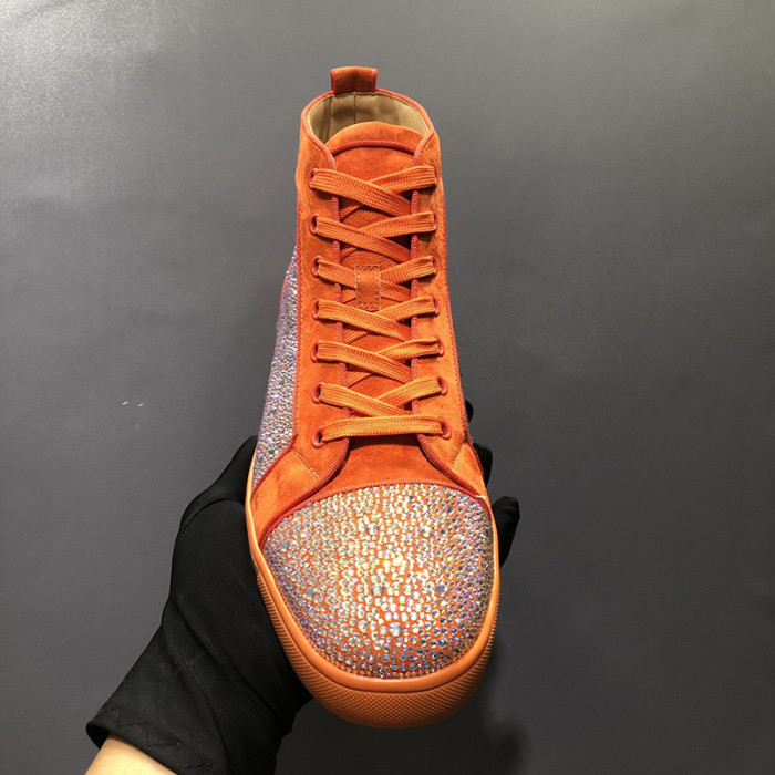 Christian Louboutin Mens Shoes Luxury Brand Red Bottom Design Louis Junior Spikes Flat with Original Box CL sneakers