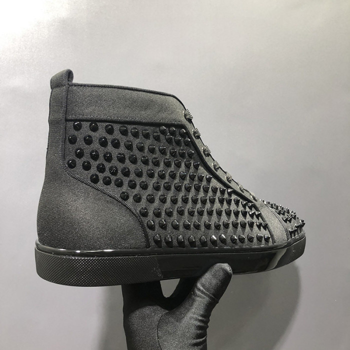 Christian Louboutin Mens Shoes Luxury Brand Red Bottom Design Louis Junior Spikes Flat with Original Box CL sneakers