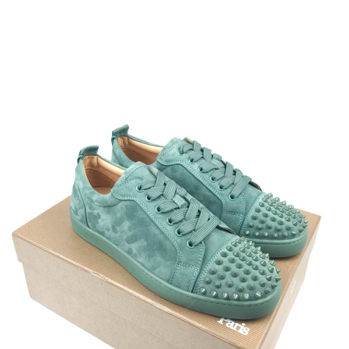 Christian Louboutin Mens Shoes Luxury Brand Red Bottom Design Louis Junior Spikes Flat with Original Box CL sneakers