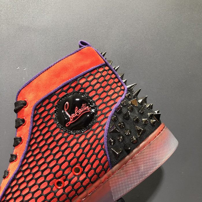 Christian Louboutin Mens Shoes Luxury Brand Red Bottom Design Louis Junior Spikes Flat with Original Box CL sneakers
