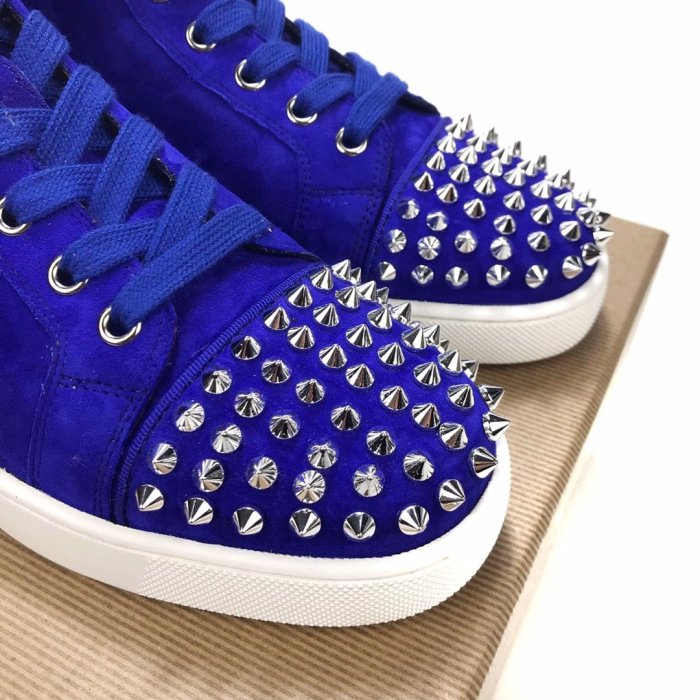Christian Louboutin Mens Shoes Luxury Brand Red Bottom Design Louis Junior Spikes Flat with Original Box CL sneakers