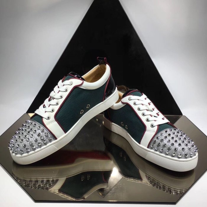 Christian Louboutin Mens Shoes Luxury Brand Red Bottom Design Louis Junior Spikes Flat with Original Box CL sneakers