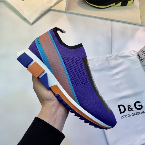 Dolce & Gabbana Womens Shoes Sneakers Luxury Brand Sorrento sneakers in stretch jersey with logo with Original Box